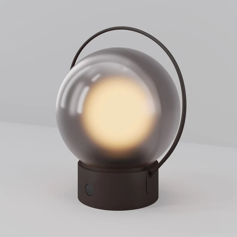 Lampe aluminium marron L12cm extérieur