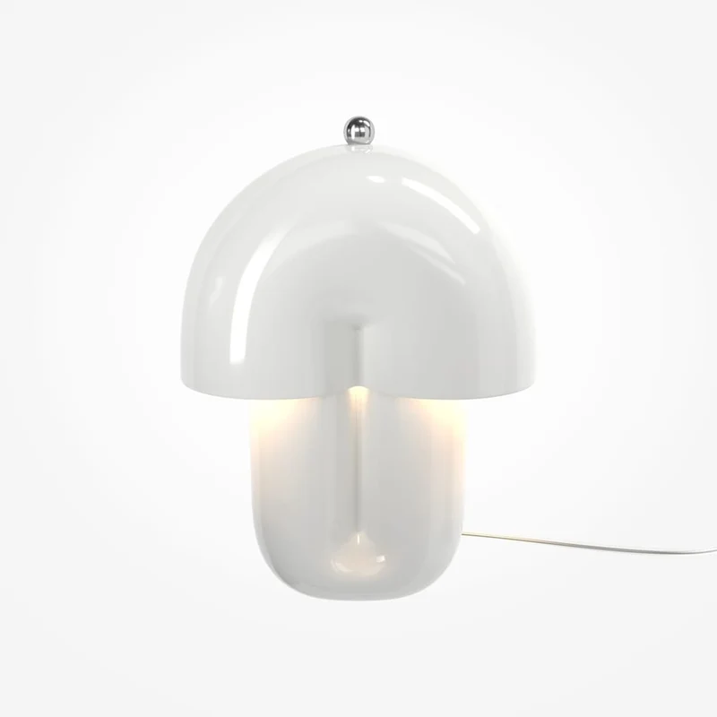 Lampe champignon en céramique blanc
