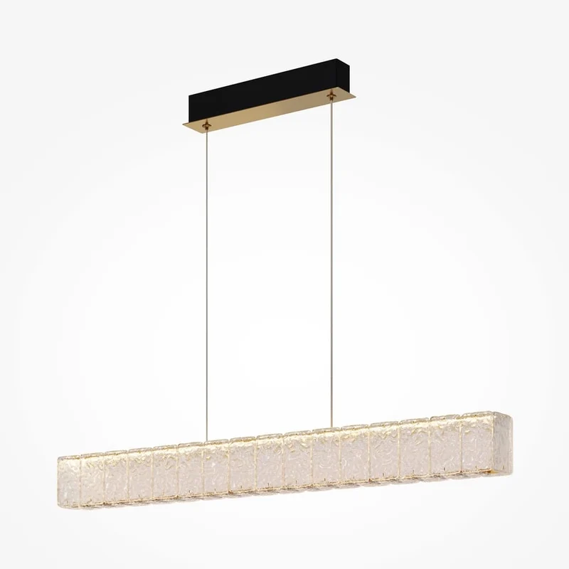 Lustre linéaire design plan de travail en verre