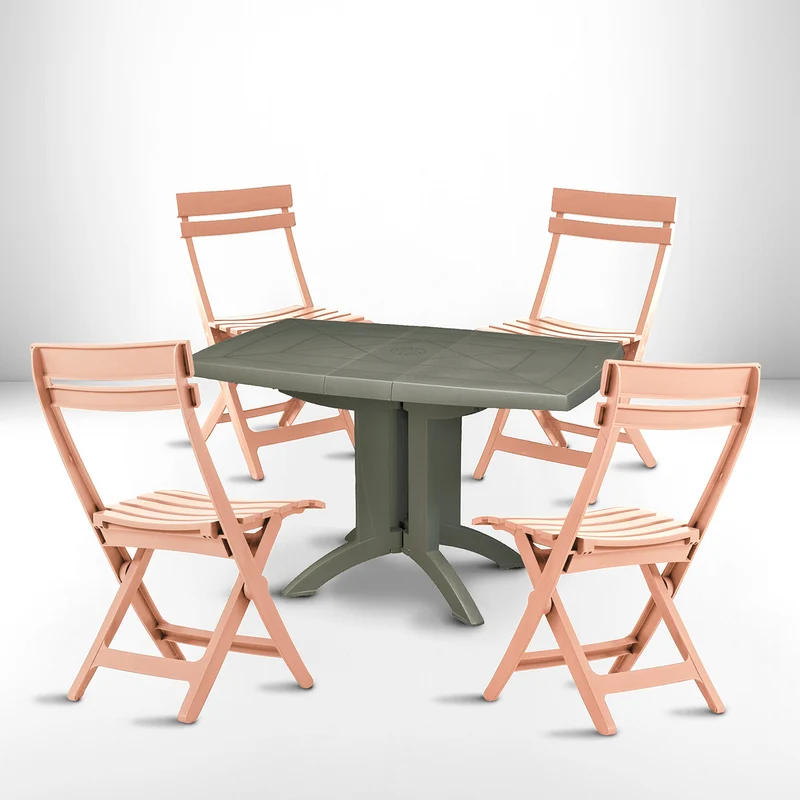 Lot table Vega 118 x 77 cm + 4 chaises Miami pliantes