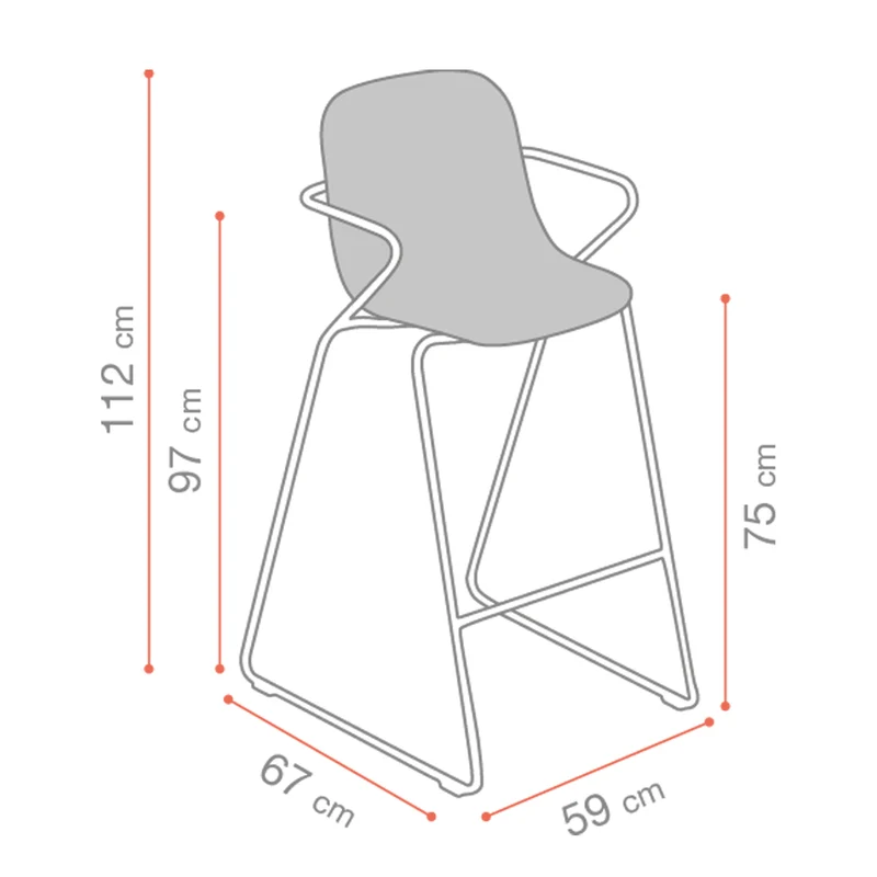 Chaise haute de bar Ramatuelle 73'