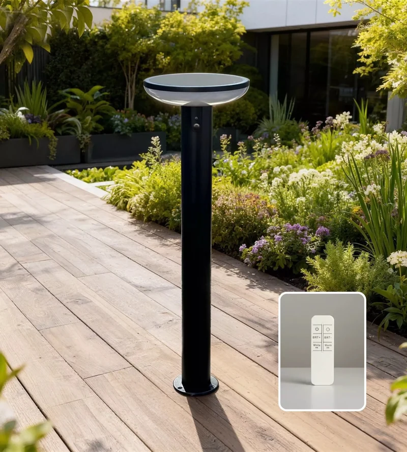 Borne solaire extérieure LED HALO+ télécommandable avec détecteur