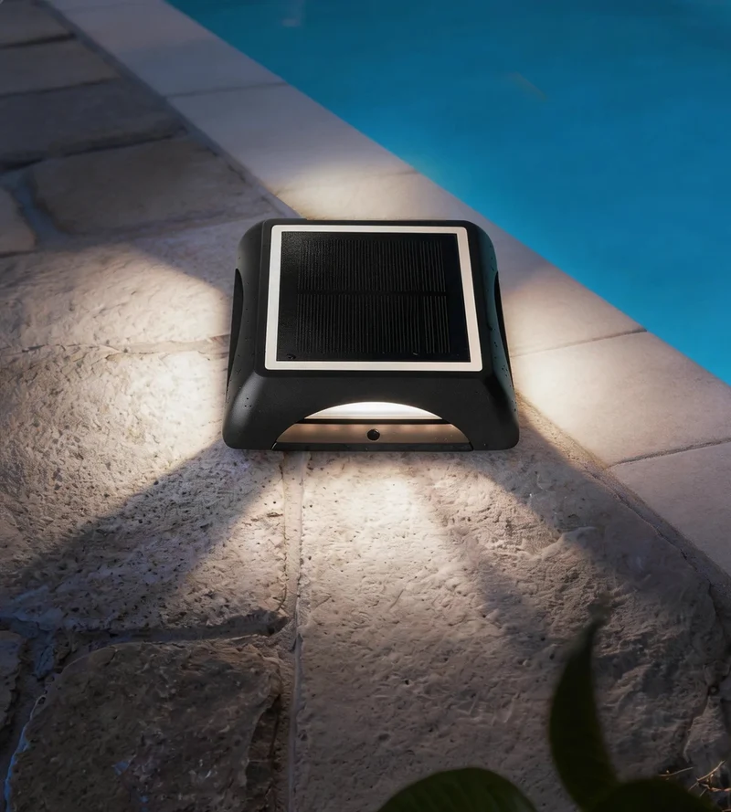 Pavé solaire LED carré blanc neutre - 3 modes de 50 à 200 lumens - Sol ou mural