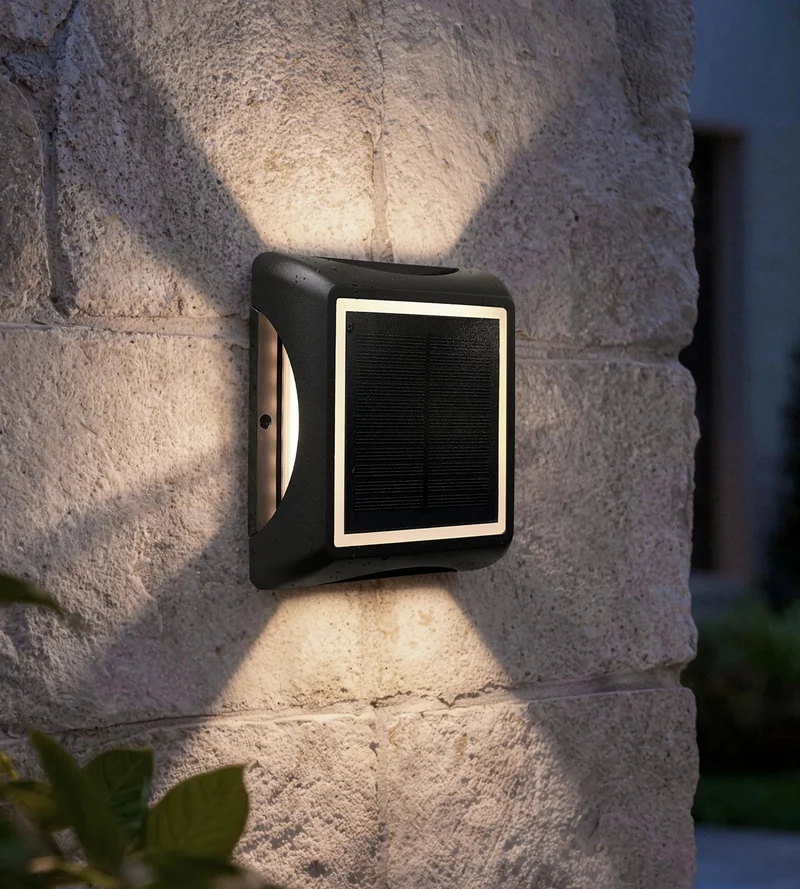 Pavé solaire LED carré blanc neutre - 3 modes de 50 à 200 lumens - Sol ou mural