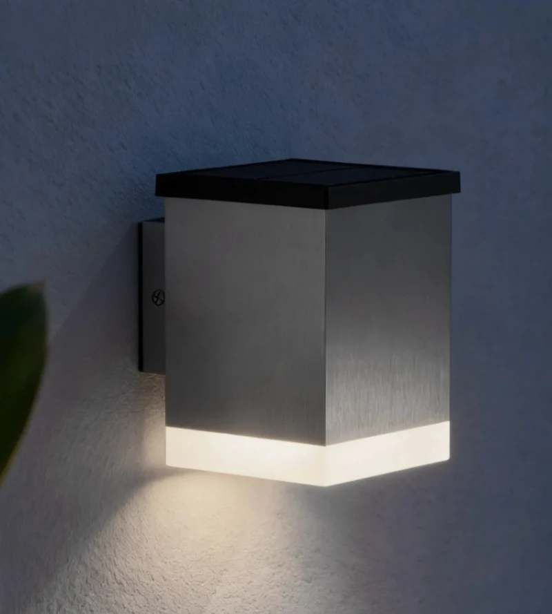 Applique murale solaire extérieure LED QUADRO inox