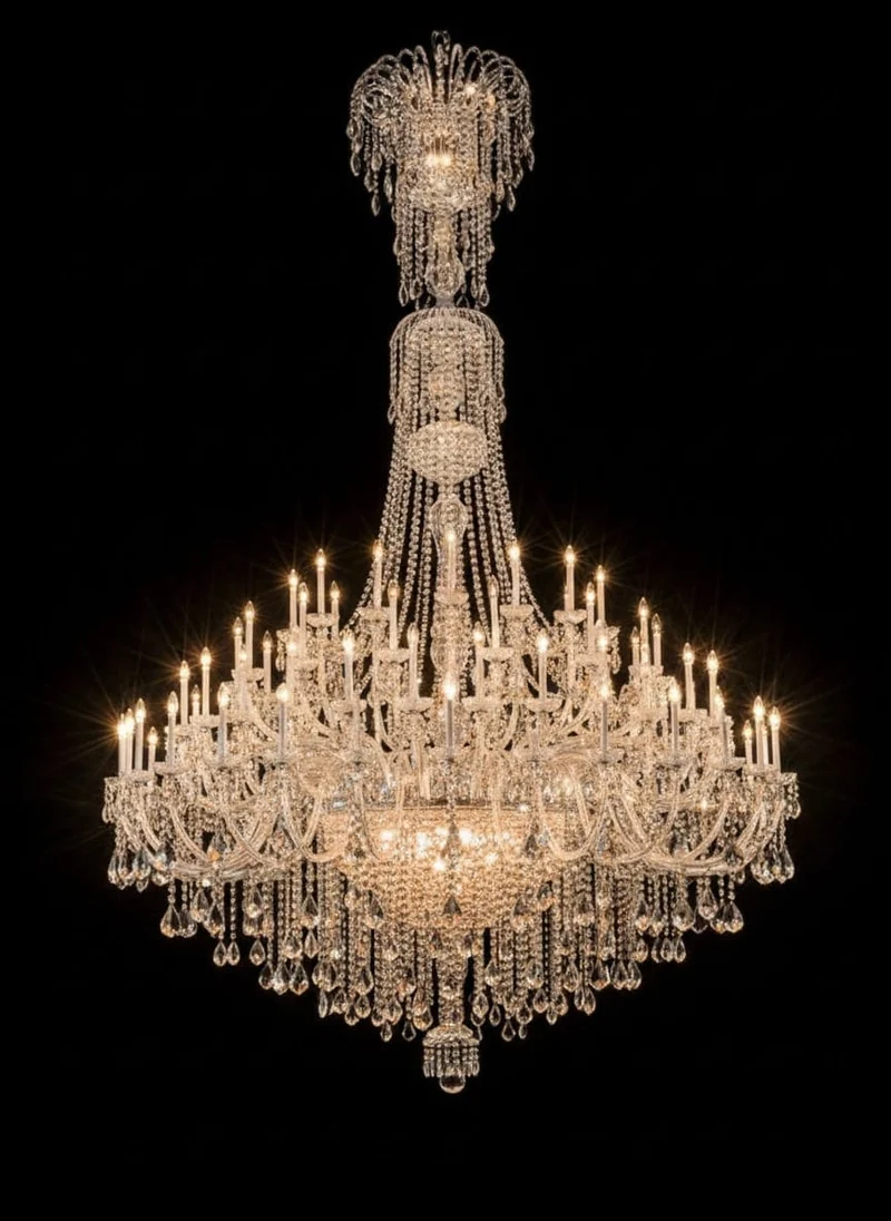 Grand lustre baroque pour hauts plafonds