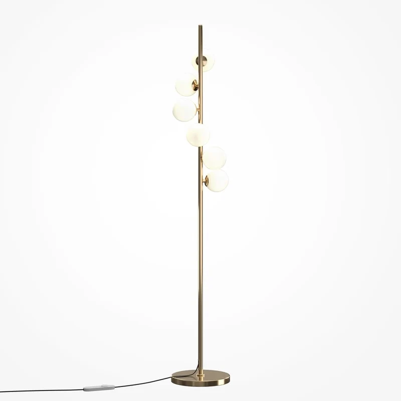 Lampadaire doré moderne 6 lampes