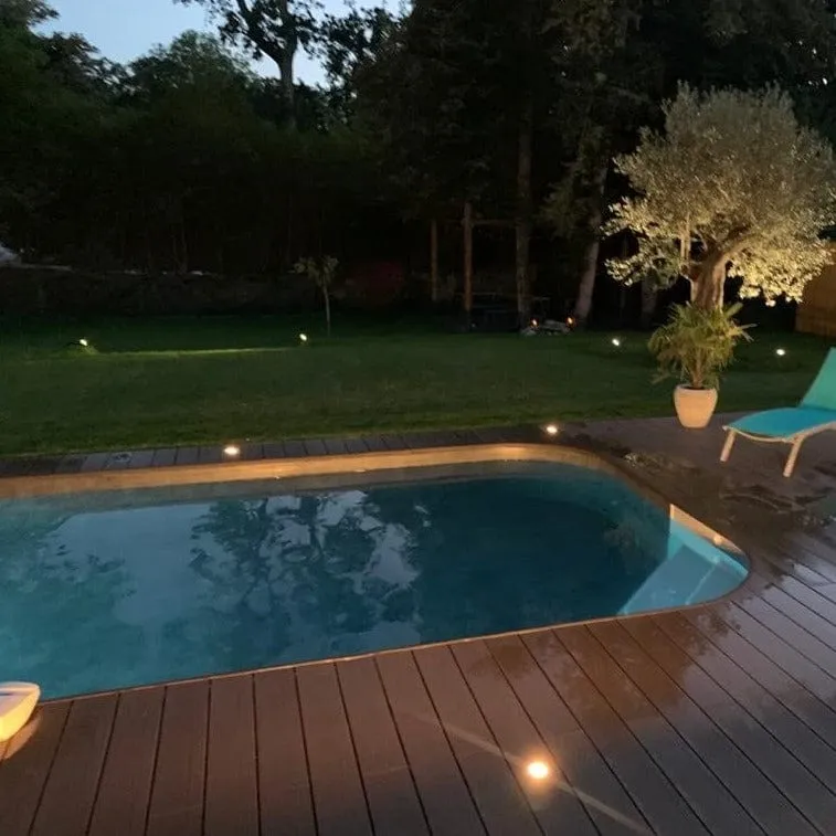 Lot de 6 spots encastrables de sol 12V GU5.3 INOX 316 IP67 - Diam 10 cm