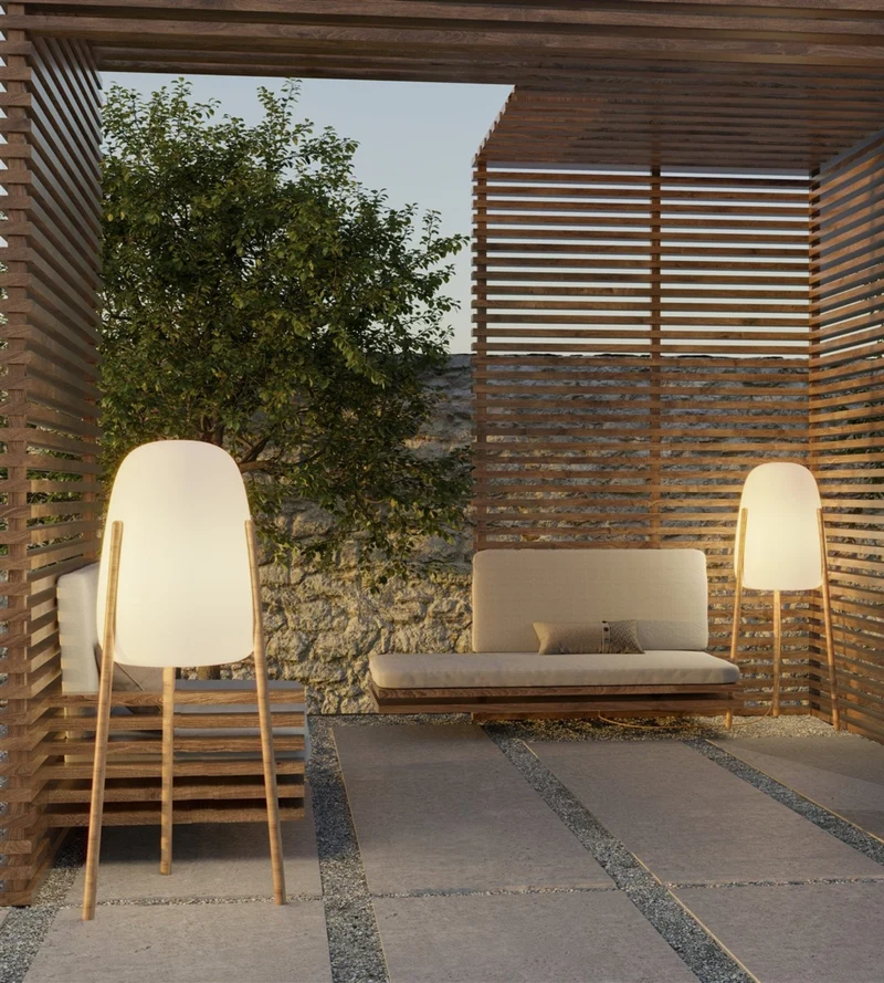 Lampe design solaire ROCKET - Éclairage blanc et multicolore réglable - Éxtérieur et Intérieur