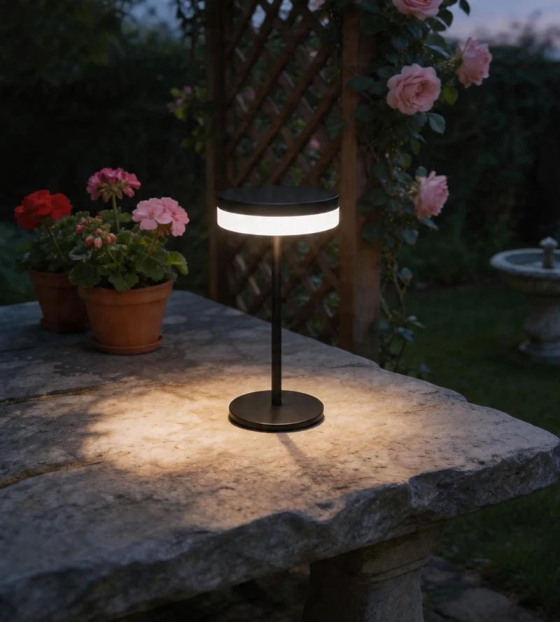 Lampe de table solaire LED FRIS noire