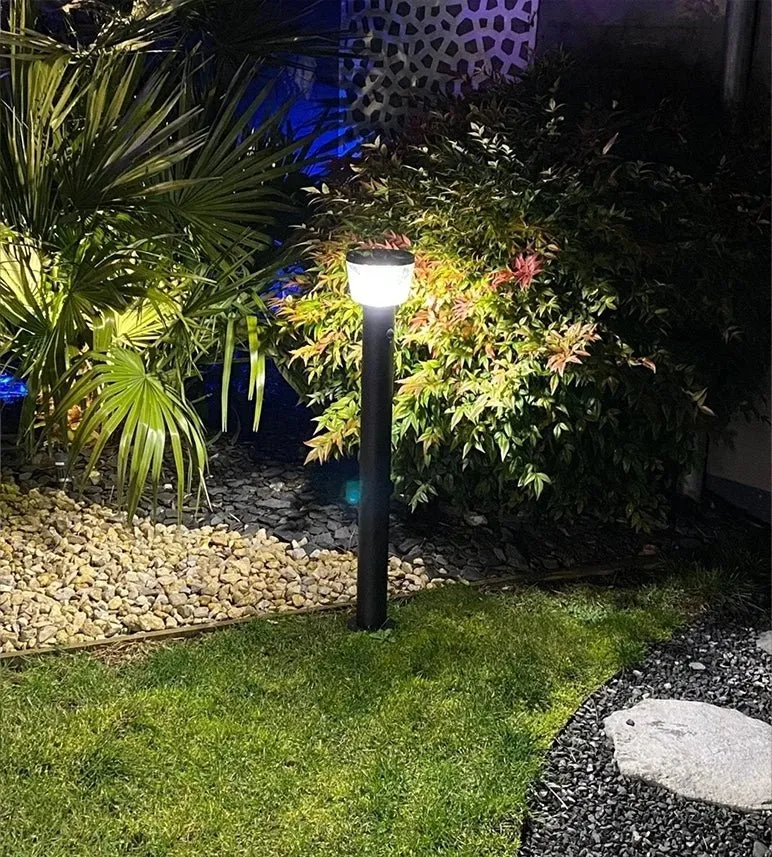 Borne solaire extérieure LED DUBLIN noire 94 cm avec détecteur - 3 modes d'éclairages 100 à 1000 lumens