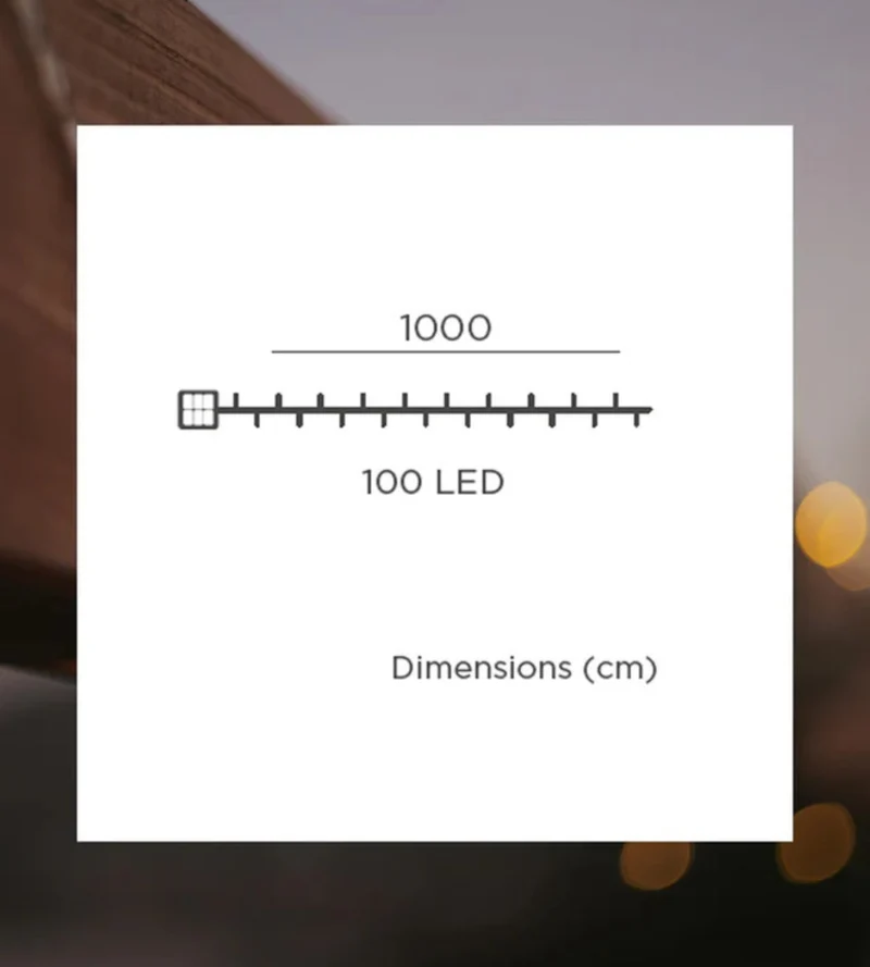 Guirlande lumineuse solaire LUCEO - Longueur de 10 mètres - 100 lumières de 1 lumen