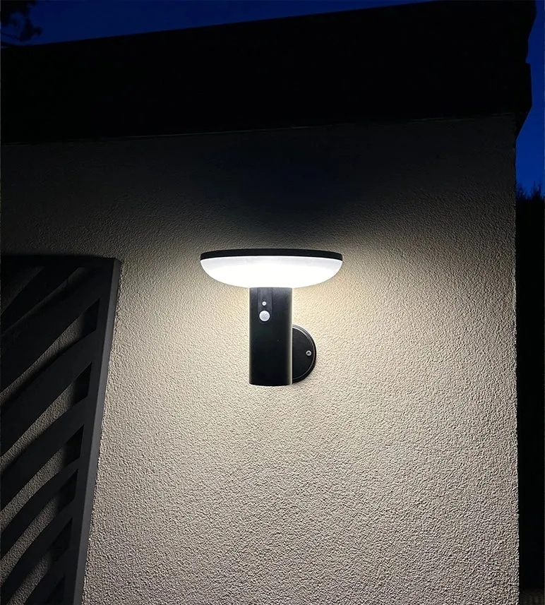 Applique murale solaire extérieure LED HALO+ noire avec détecteur