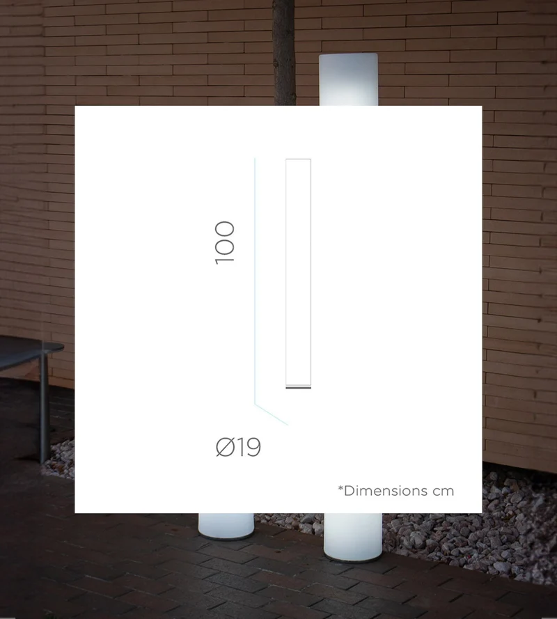 Lampadaire design rechargeable FITY - Extérieur et Intérieur - Tube lumineux