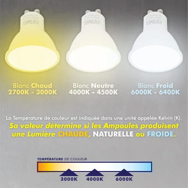 Ampoule led GU10 - 500 lumens - 5W - 230- 230V