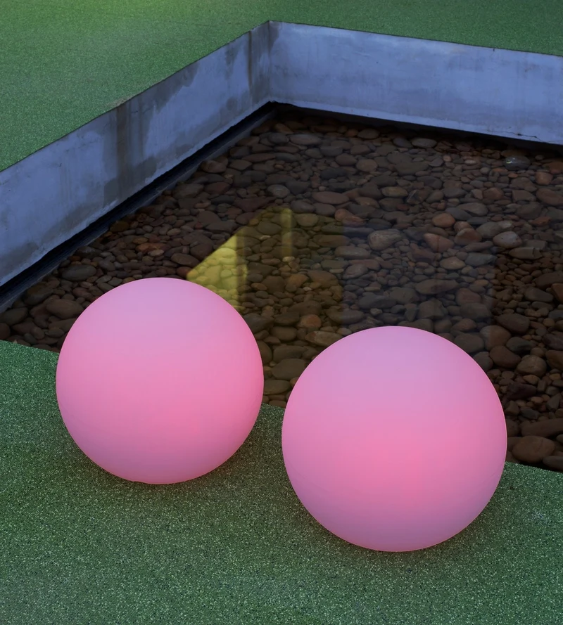 Boule lumineuse rechargeable USB et solaire BULY - RGB+CCT télécommandable - Extérieur et Intérieur