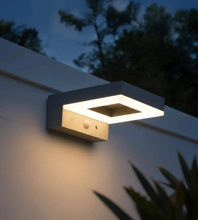 Applique murale solaire extérieure LED LETINA blanche avec détecteur