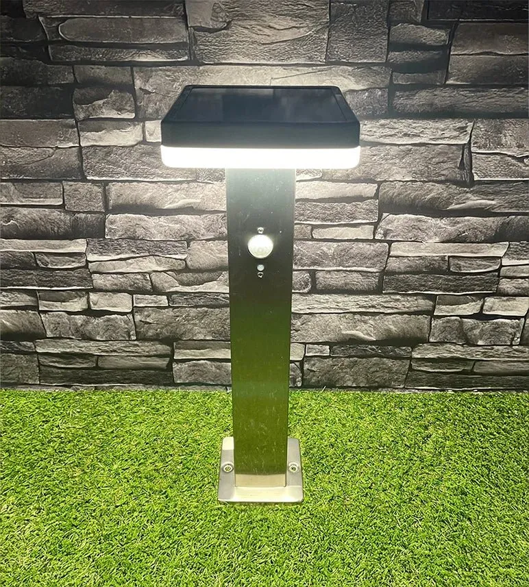 Borne solaire extérieure LED SPELLO inox avec détecteur