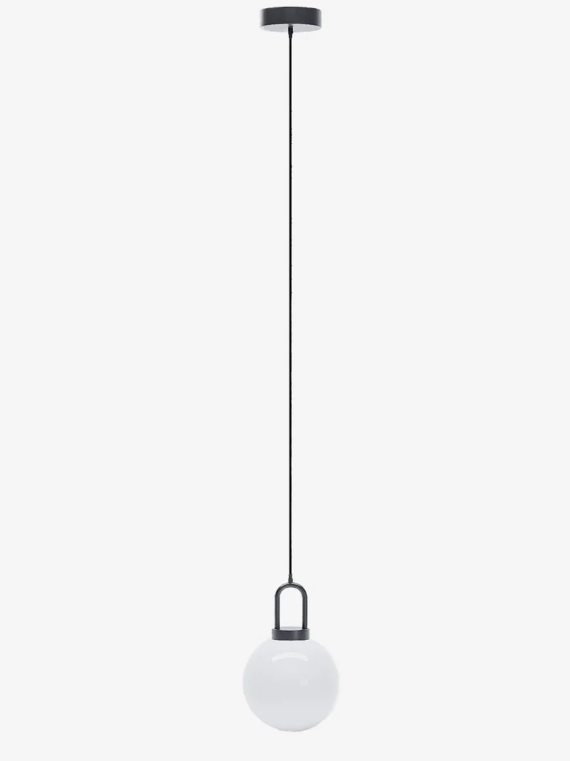 Luminaire suspension globe et m tal noir Lafayette