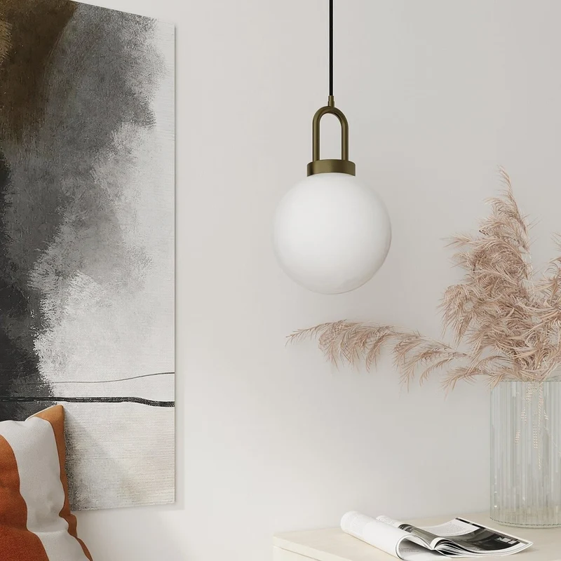 Luminaire suspension globe et m tal or Lafayette