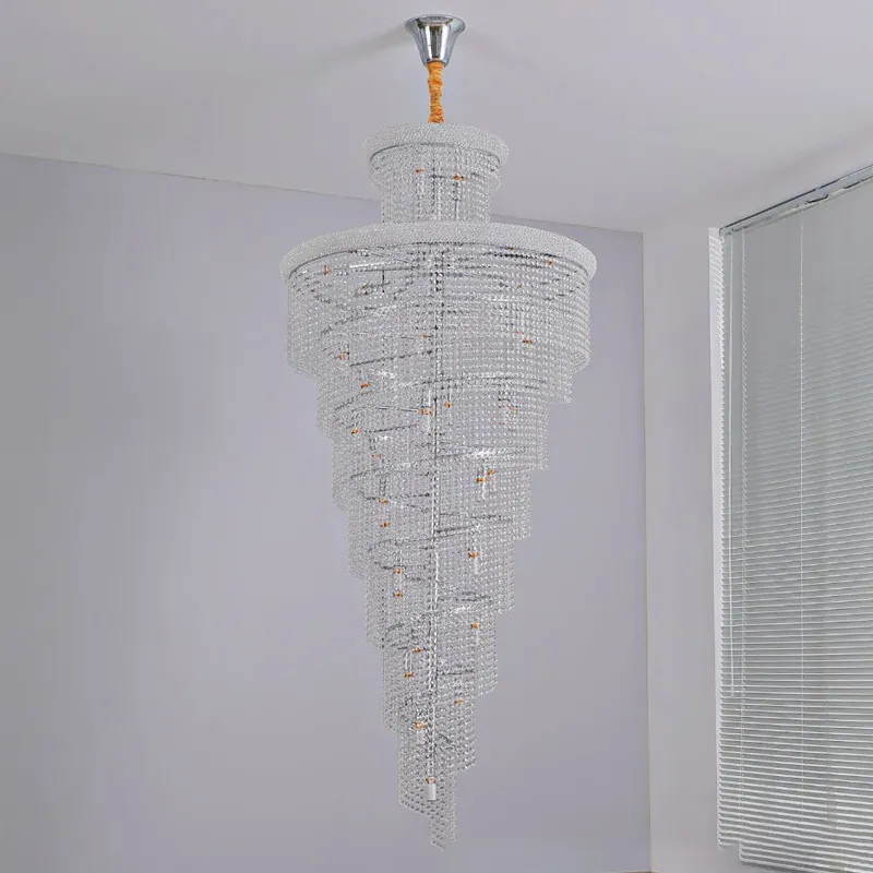 Lustre En Escalier avec Cristaux Suspendus Dimmable
