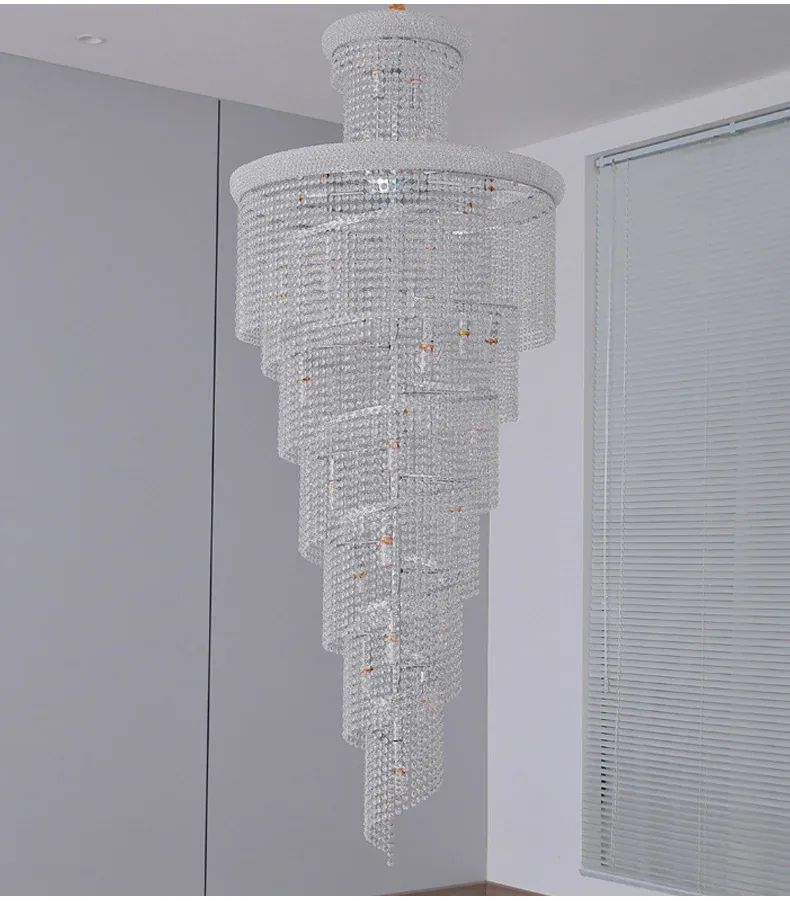 Lustre En Escalier avec Cristaux Suspendus Dimmable