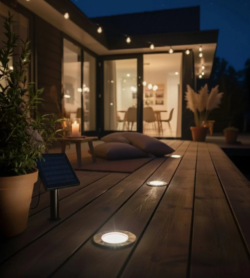Kit de 3 spots led encastrés solaires inox KIT3–SUN28 - 3 Câbles de 2m - 100 lumens / spot