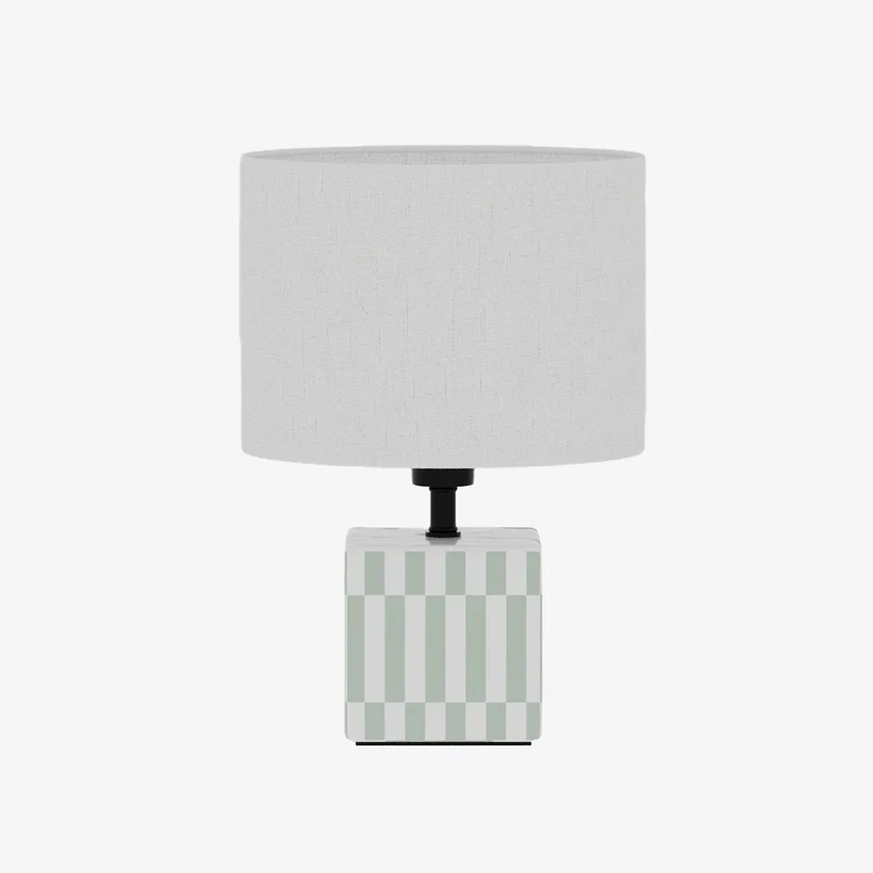 Petite lampe poser Manet c ramique vert d eau et lin naturel