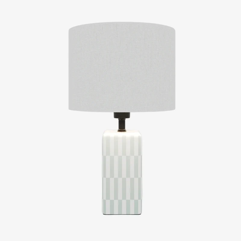 Lampe poser Manet c ramique vert d eau et lin naturel