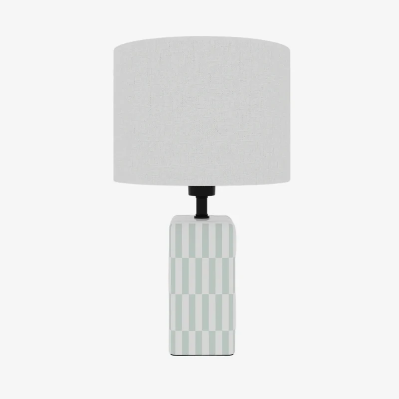 Lampe poser Manet c ramique vert d eau et lin naturel