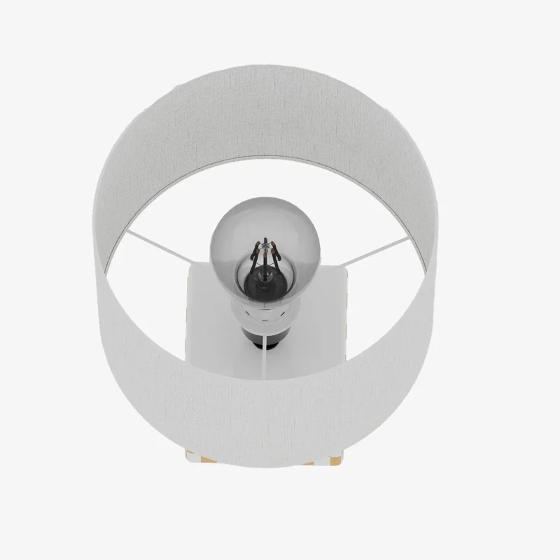 Petite lampe poser Manet c ramique jaune solaire et lin naturel