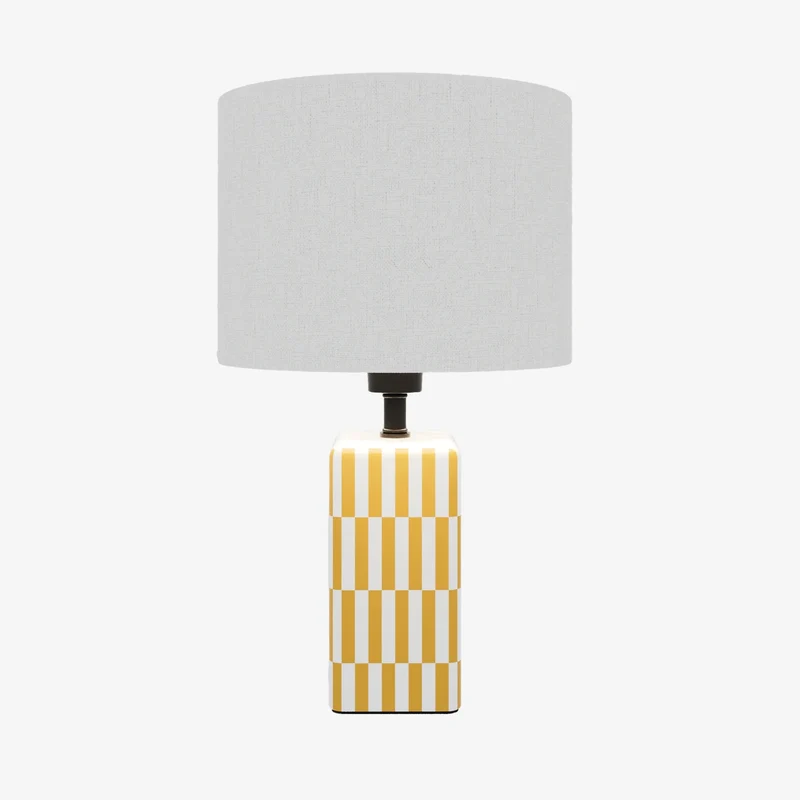 Lampe poser Manet c ramique jaune et lin naturel