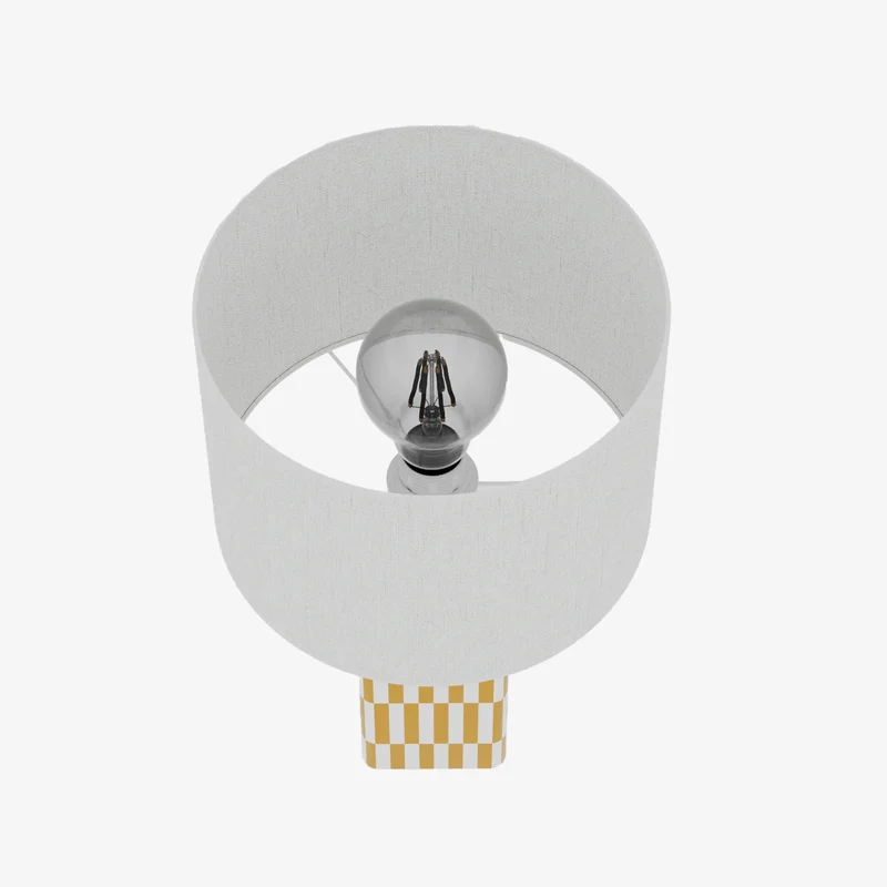 Lampe poser Manet c ramique jaune et lin naturel