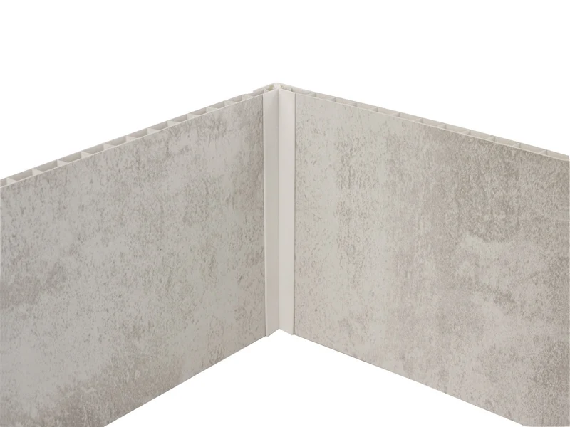 Profil d'angle en PVC pour lambris 8 mm épais.