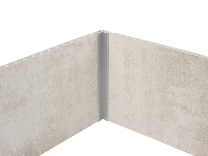 Profil d'angle en PVC pour lambris 8 mm épais.