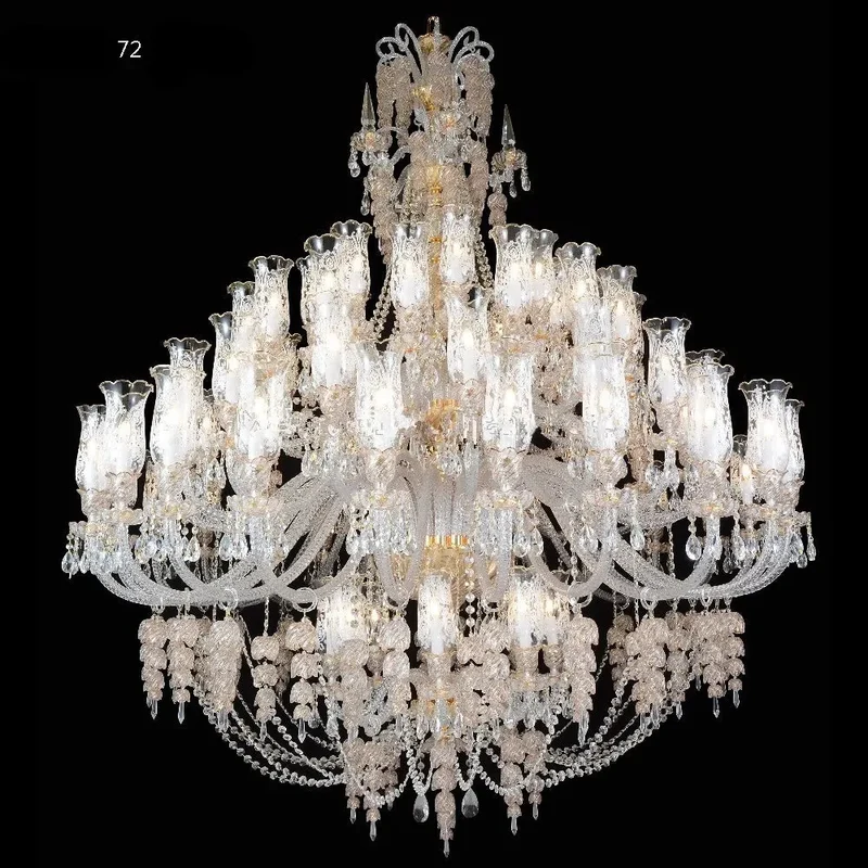 Grand Lustre Luxueux en Cristal pour Chateau