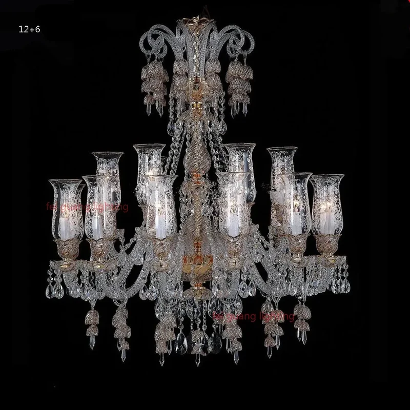 Grand Lustre Luxueux en Cristal pour Chateau