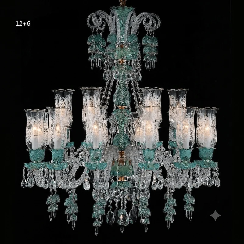 Grand Lustre Luxueux en Cristal pour Chateau