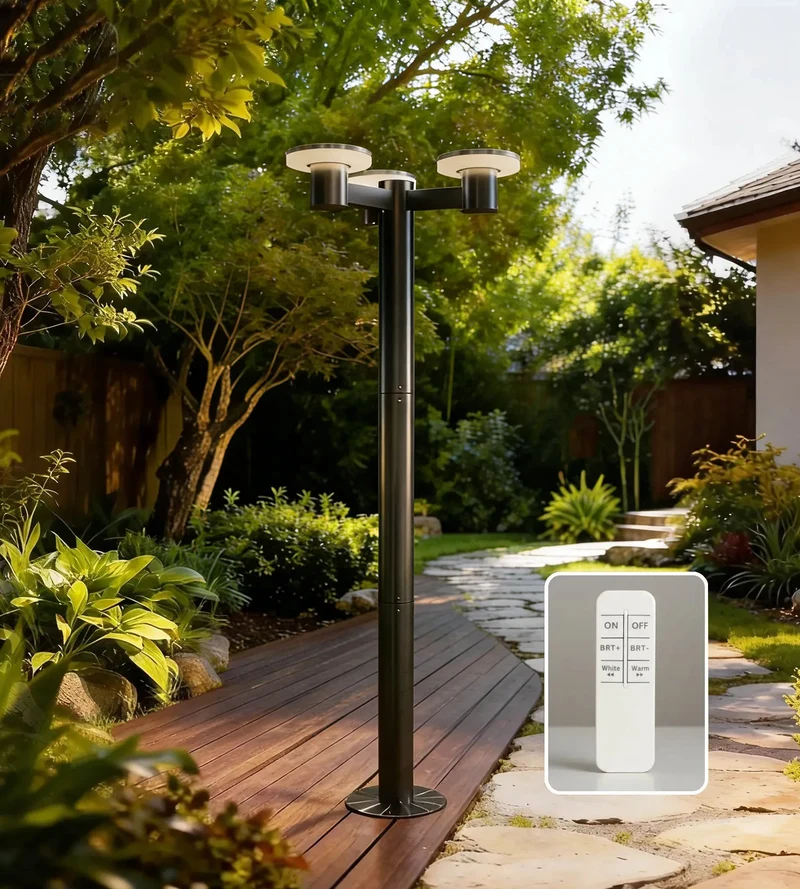 Lampadaire solaire LED ALTO 3000 130/200 cm Télécommandable - 300 à 3000 lumens