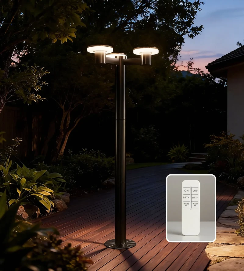 Lampadaire solaire LED ALTO 3000 130/200 cm Télécommandable - 300 à 3000 lumens