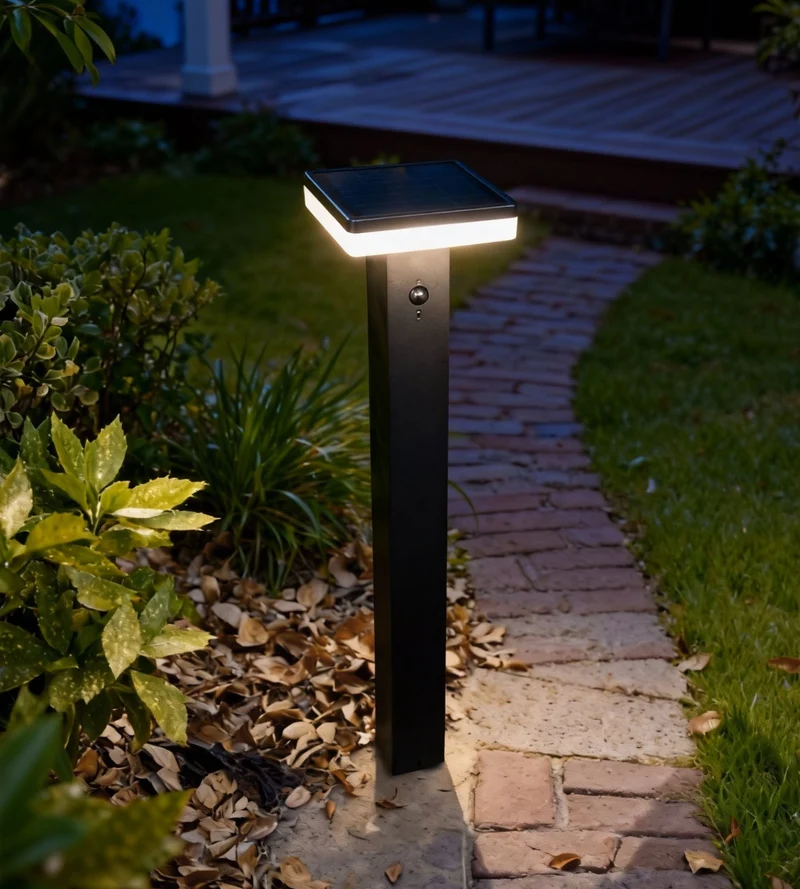 Borne solaire extérieure LED SUN–1000 84 cm avec détecteur - 3 modes d'éclairages 150 à 1000 lumens