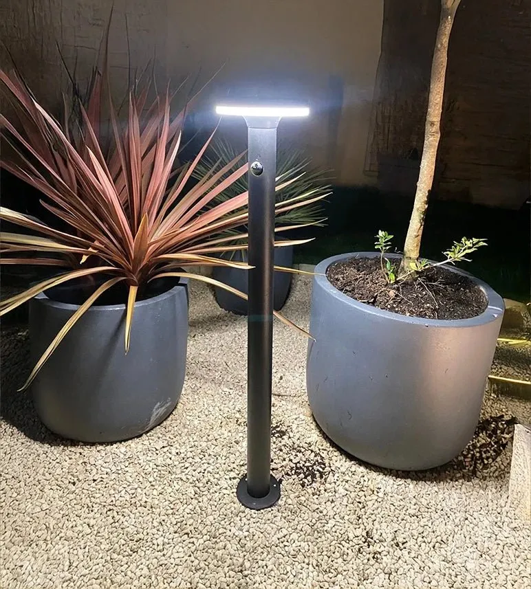 Borne solaire extérieure LED LIVING avec détecteur - 3 modes d'éclairages 75 à 600 lumens