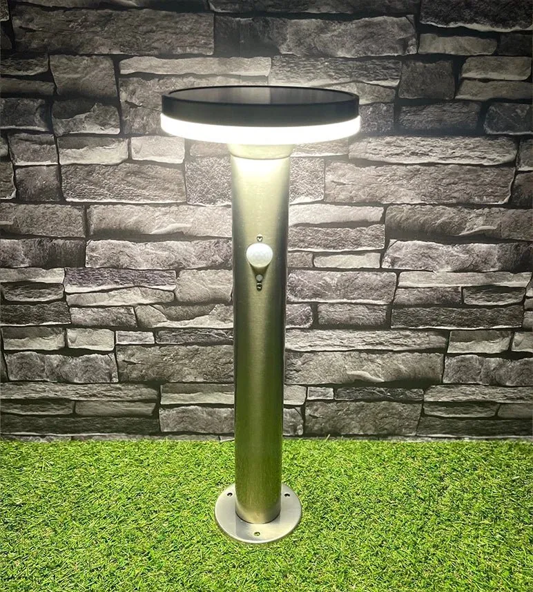 Borne solaire extérieure LED LIVING avec détecteur - 3 modes d'éclairages 75 à 600 lumens