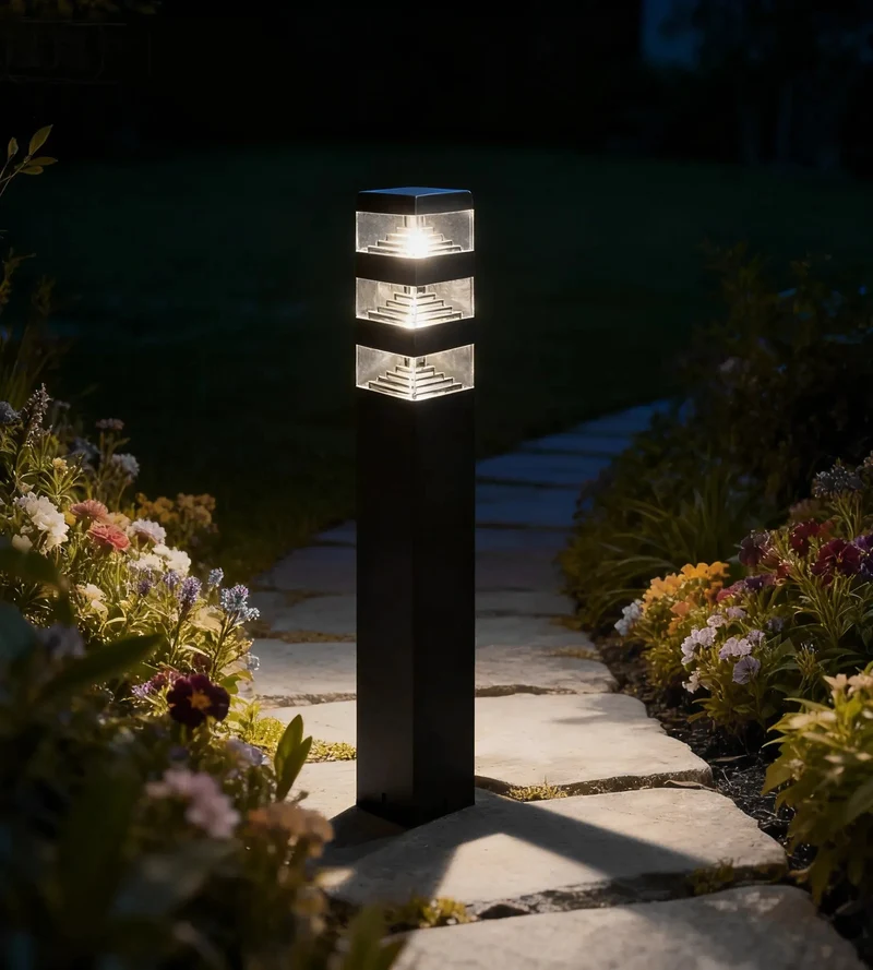 Borne extérieure LED Pyramide 1500 lumens blanc neutre - 48 leds