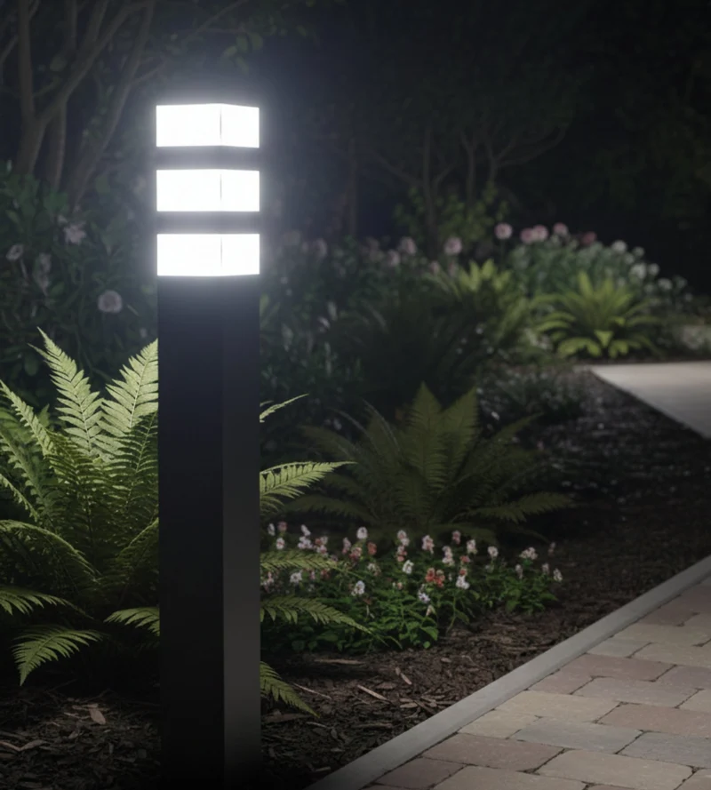 Borne extérieure LED Pyramide 1500 lumens blanc neutre - 48 leds