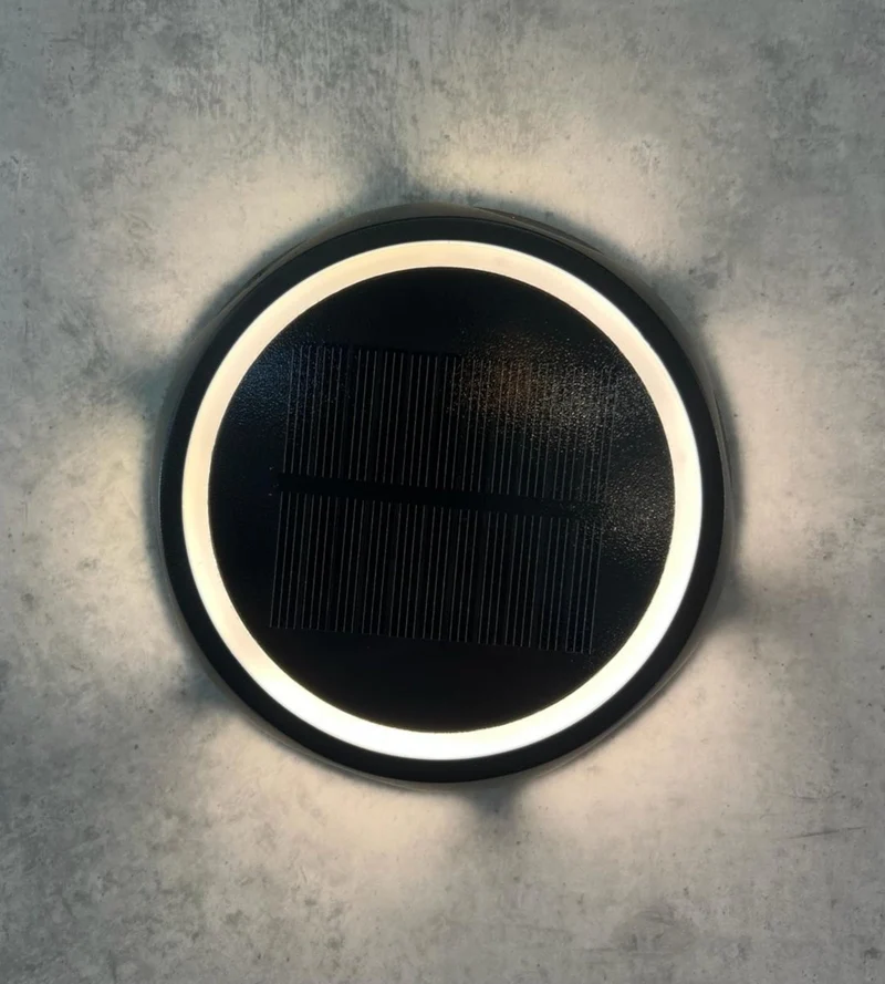 Pavé solaire LED rond - 3 modes de 50 à 200 lumens - Sol ou mural