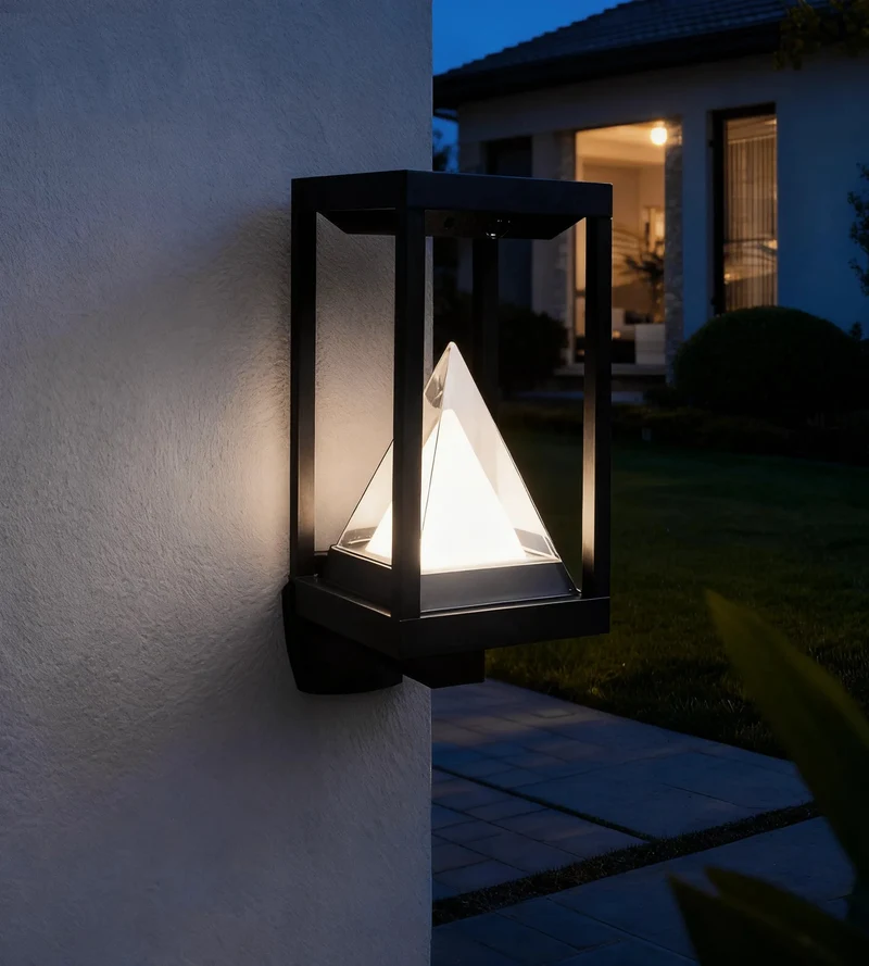 Applique murale solaire extérieure LED KEOPS noire avec détecteur - 3 modes d'éclairage 75 à 600 lumens