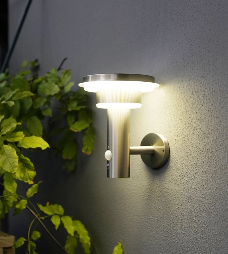 Applique murale solaire extérieure LED GENOVA avec détecteur - 3 modes d'éclairage 100 à 1000 lumens