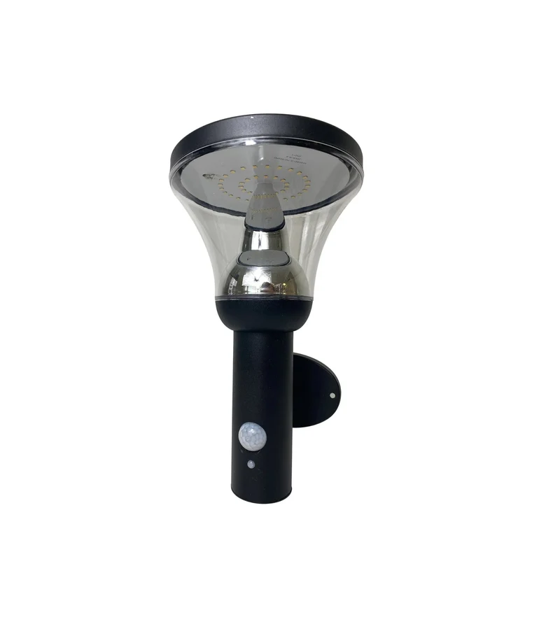 Applique murale solaire extérieure LED DIVA inox avec détecteur - 3 modes d'éclairage 75 à 600 lumens