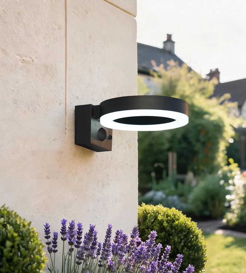 Applique murale solaire extérieure LED DAYTONA avec détecteur - 3 modes d'éclairage 75 à 600 lumens